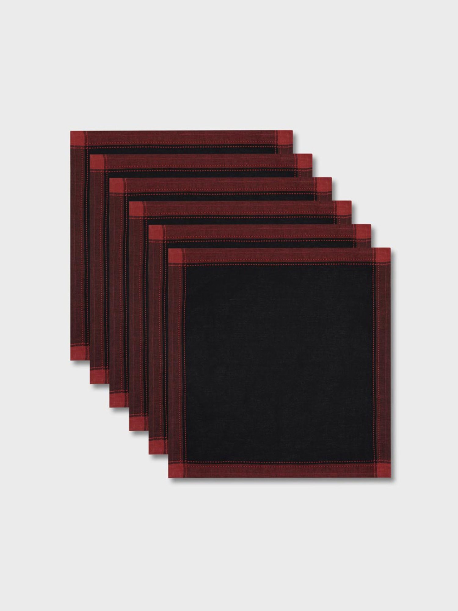 20" White Napkin with Red and Green Tassels Set of 4 pc White - SARO Lifestyle