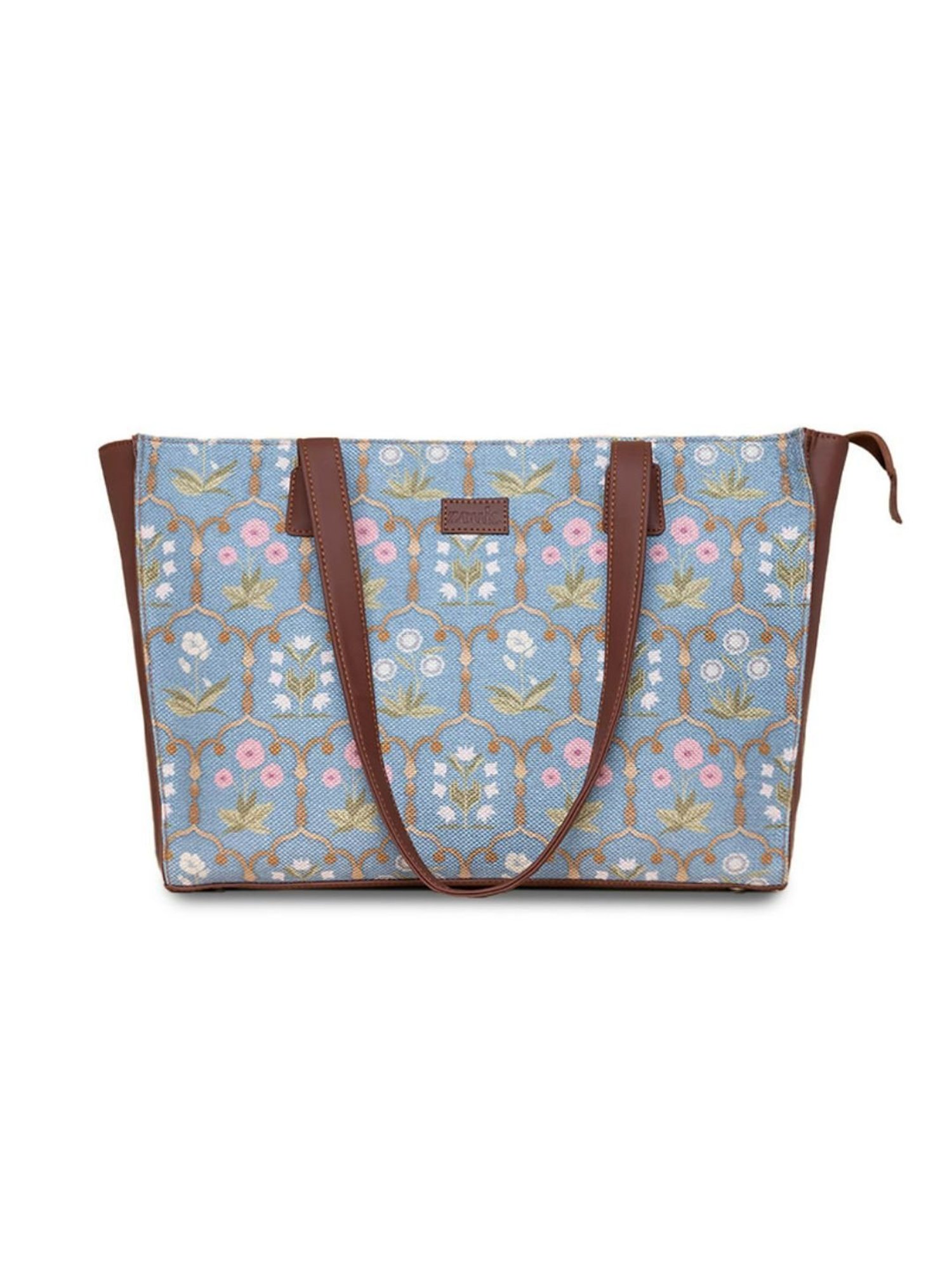 ZOUK Powerd Blue Printed Large Tote Bag