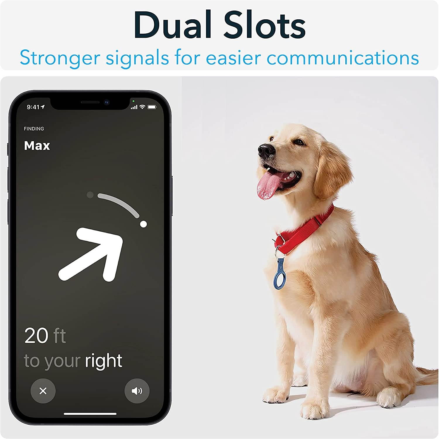 Vietus Vault for Apple AirTag Case with Key Ring Loop - Pacific Blue, Leather TPU, 1-Pack