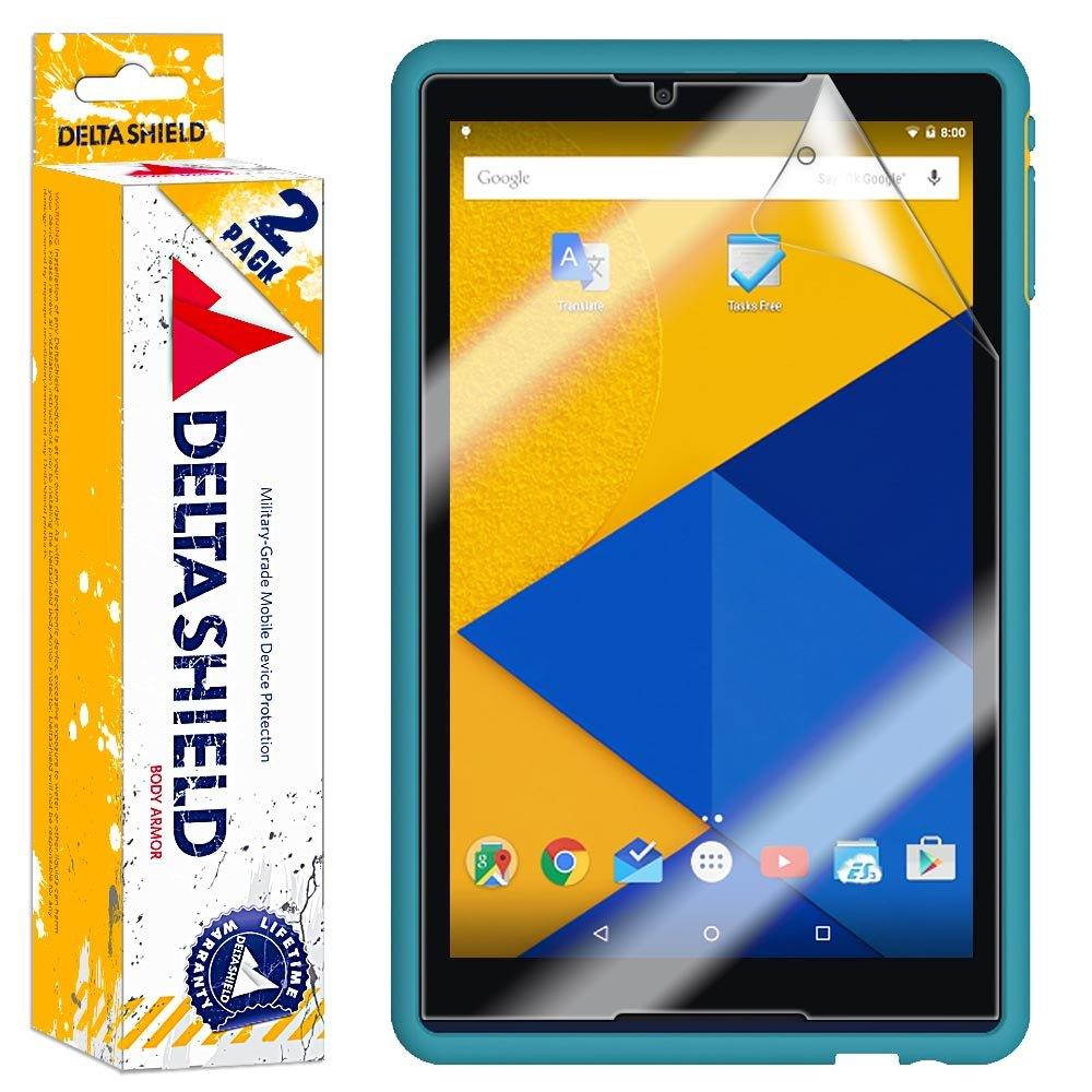 DeltaShield Screen Protector for Verizon GizmoTab (2-Pack) BodyArmor Anti-Bubble Military-Grade Clear TPU Film