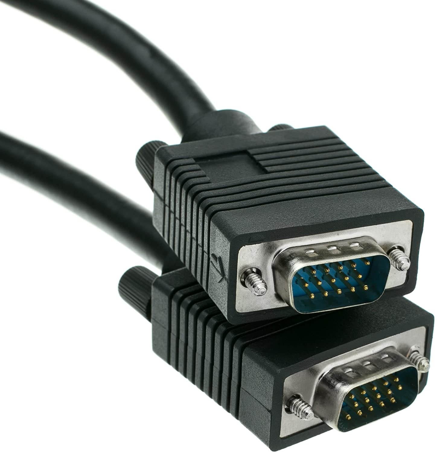 VGA to VGA Cable SVGA HD15 Male Coaxial Computer Monitor Cable Male to Male Double Shielded HD Resolution 2048P Video Cable Black 75 feet Cablewholesale