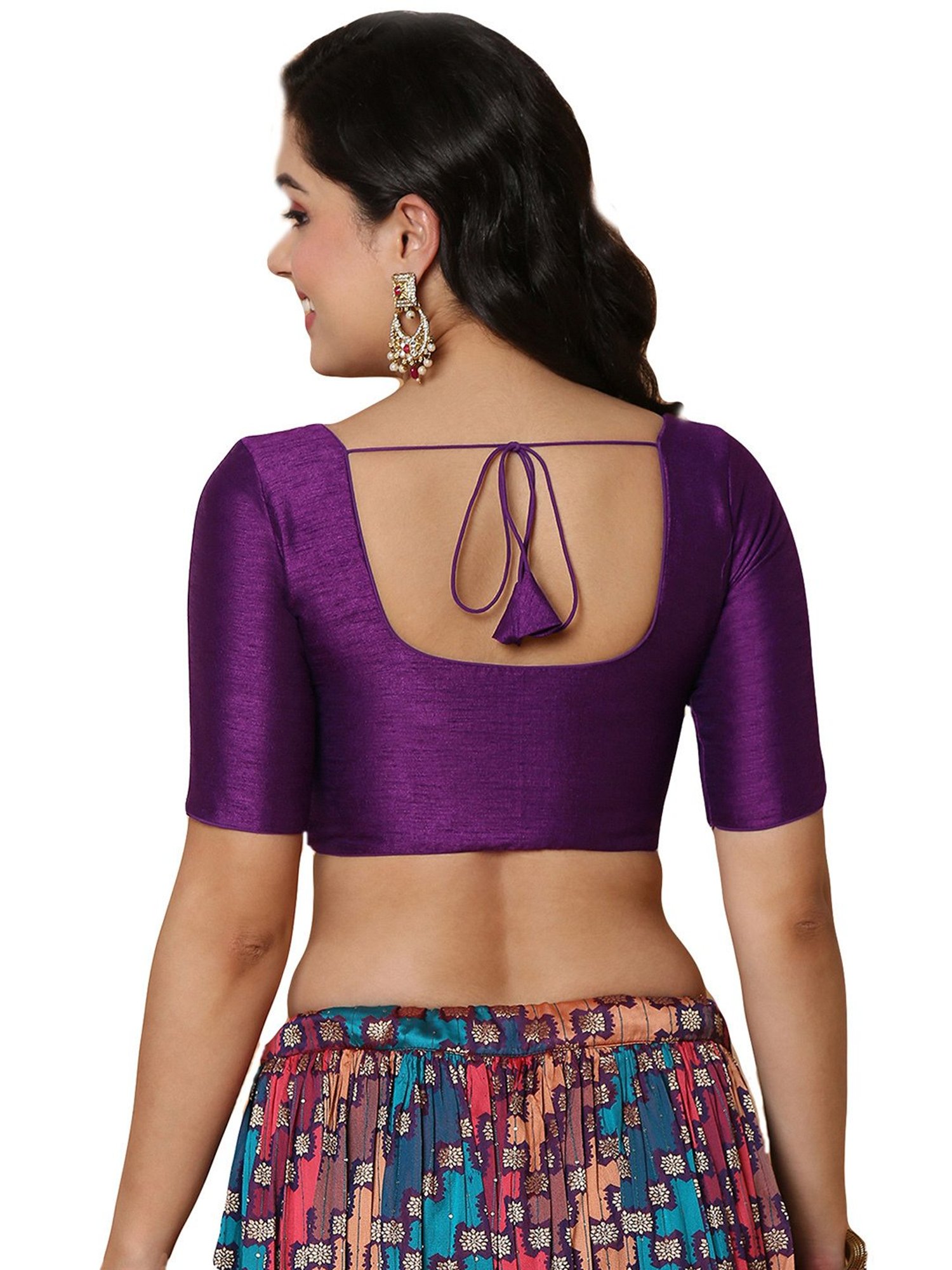 Salwar Studio Purple Readymade Blouse