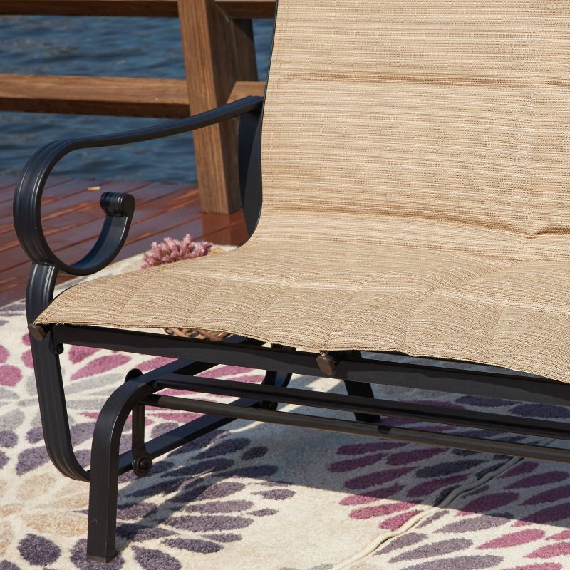 2pc Iron Patio Glider Bench Seating Set - Patio Festival