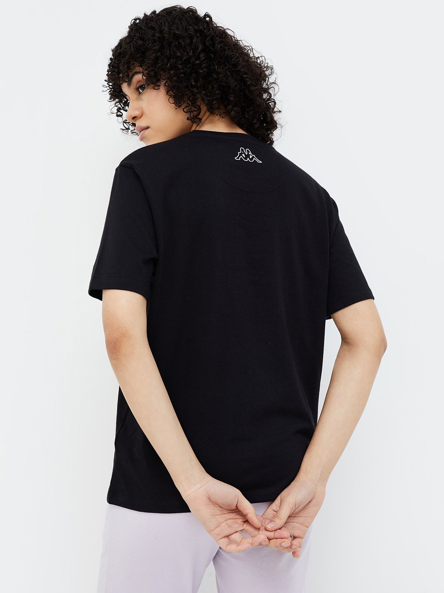 KAPPA Black Cotton Graphic Print T-Shirt