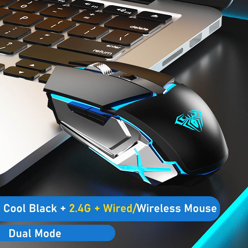 AULA SC400 Rechargeable 2.4G Wireless Gaming Mouse Cool Backlight and Greener charging design for laptop computer