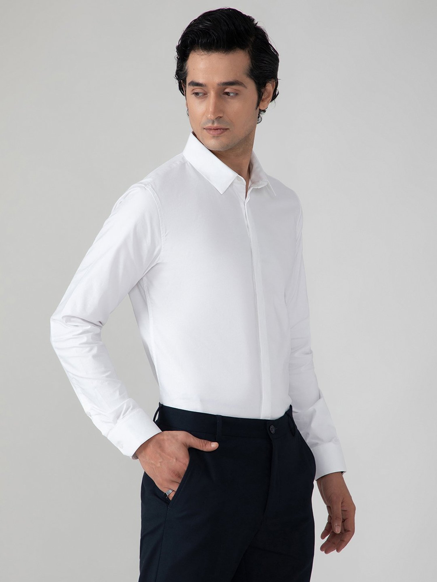 SUBTRACT White Slim Fit Shirt
