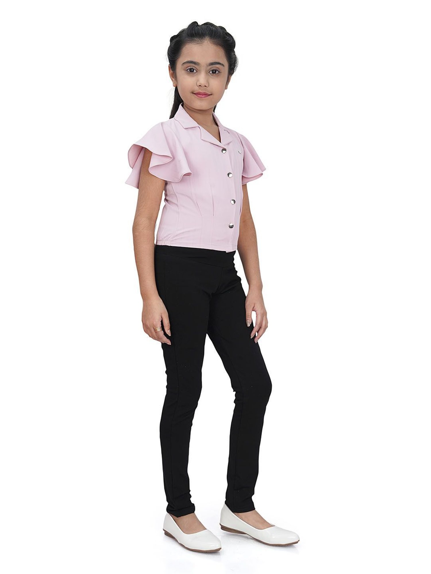 Tiny Girl Light Pink Solid Shirt