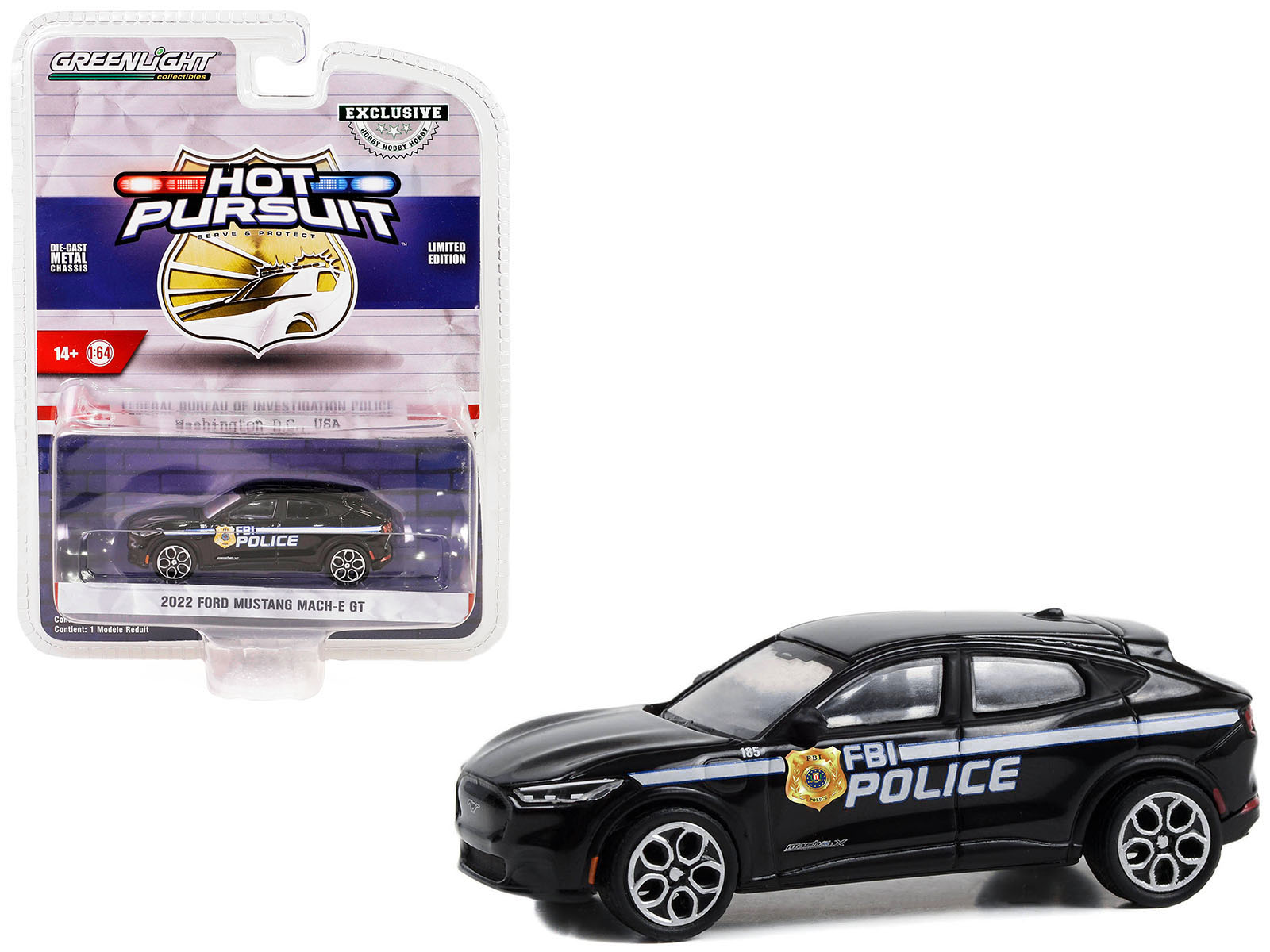 1993 Ford Mustang SVT Cobra CHP "California Highway Patrol" Black and White 1/64 Diecast Model Car by Muscle Machines