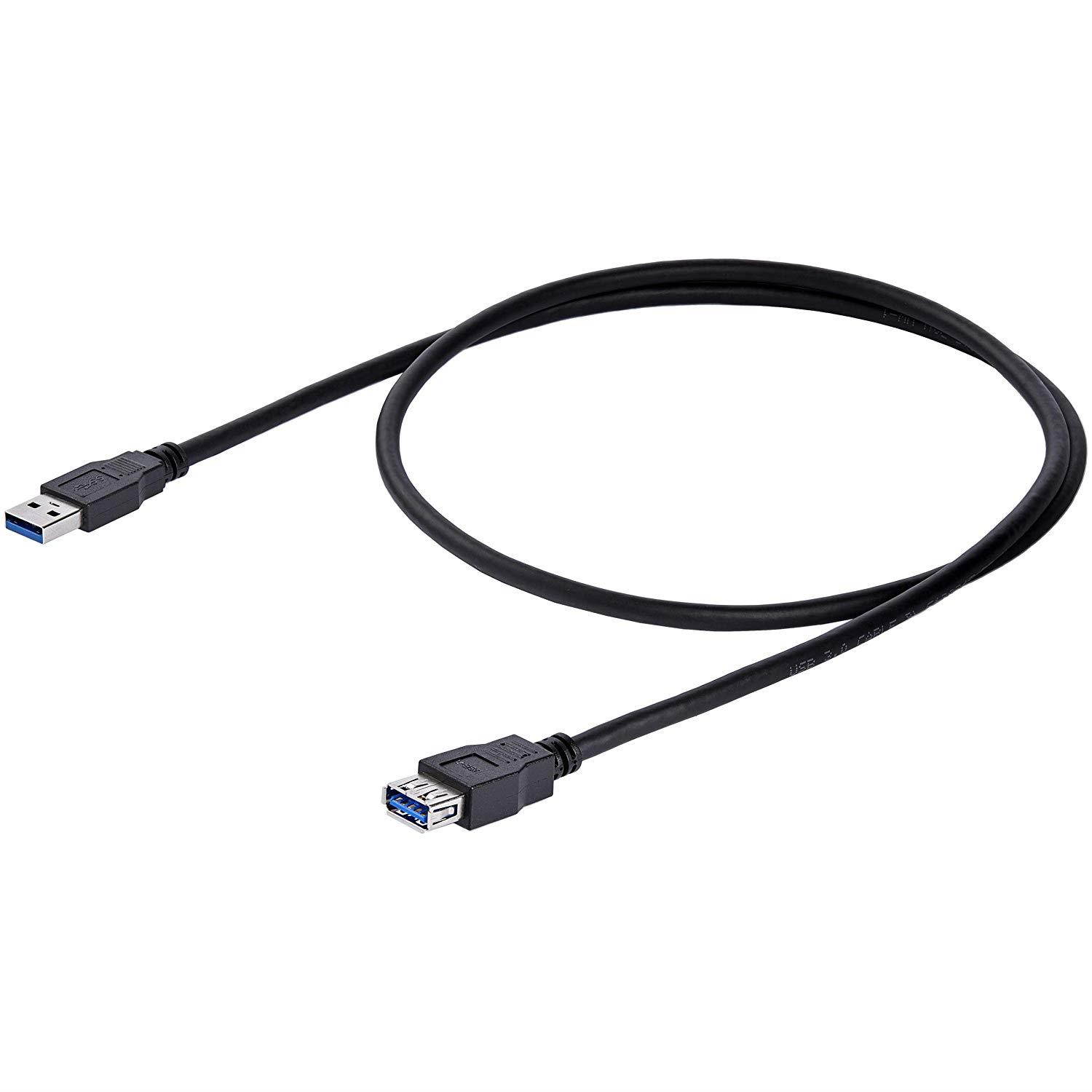 StarTech.com USB3SEXT1MBK  1m Black SuperSpeed USB 3.0 Extension Cable A to A - Male to Female USB 3 Extension Cable Cord 1 m