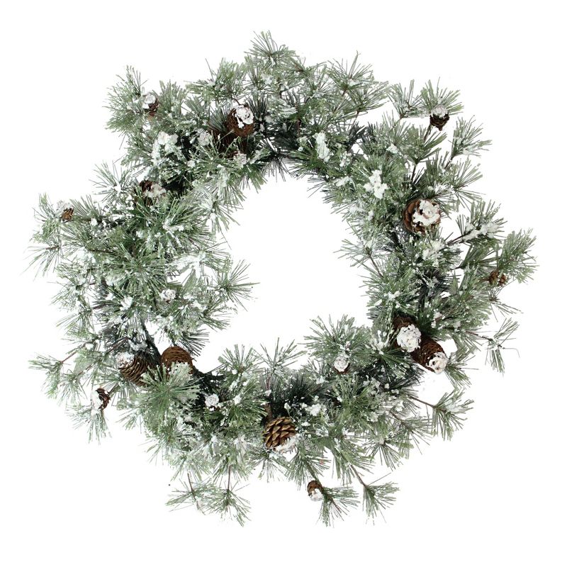 Allstate 24" Unlit Frosted Pine Artificial Christmas Wreath