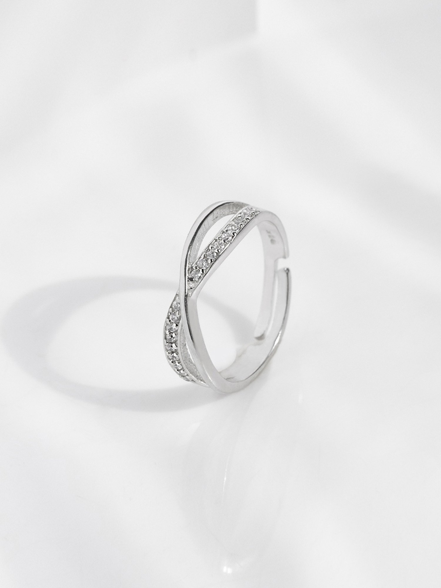 March by FableStreet 92.5 Sterling Silver Zircon Ring for Women