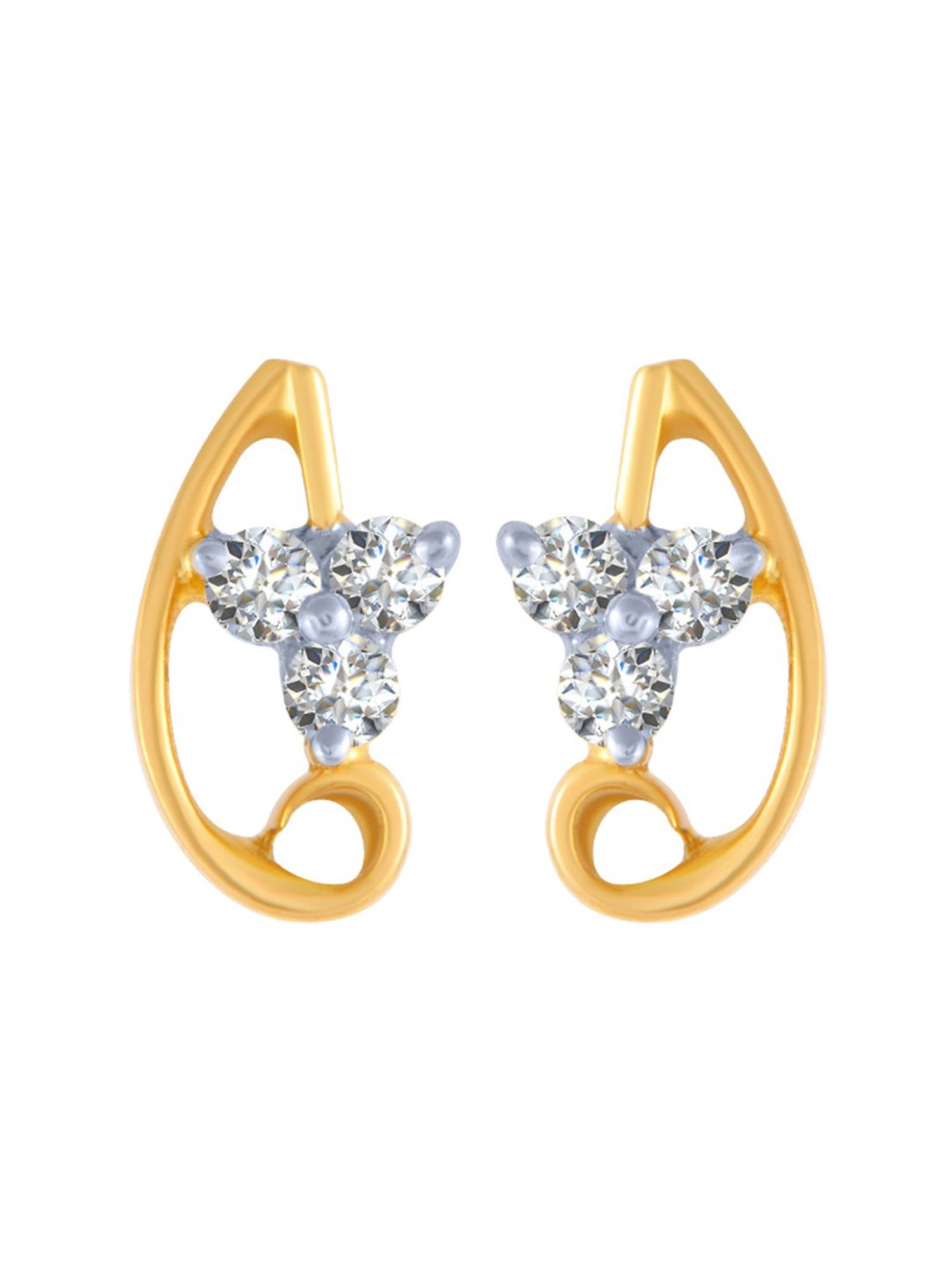 P.C. Chandra Jewellers 18 kt Gold & Diamond Earrings