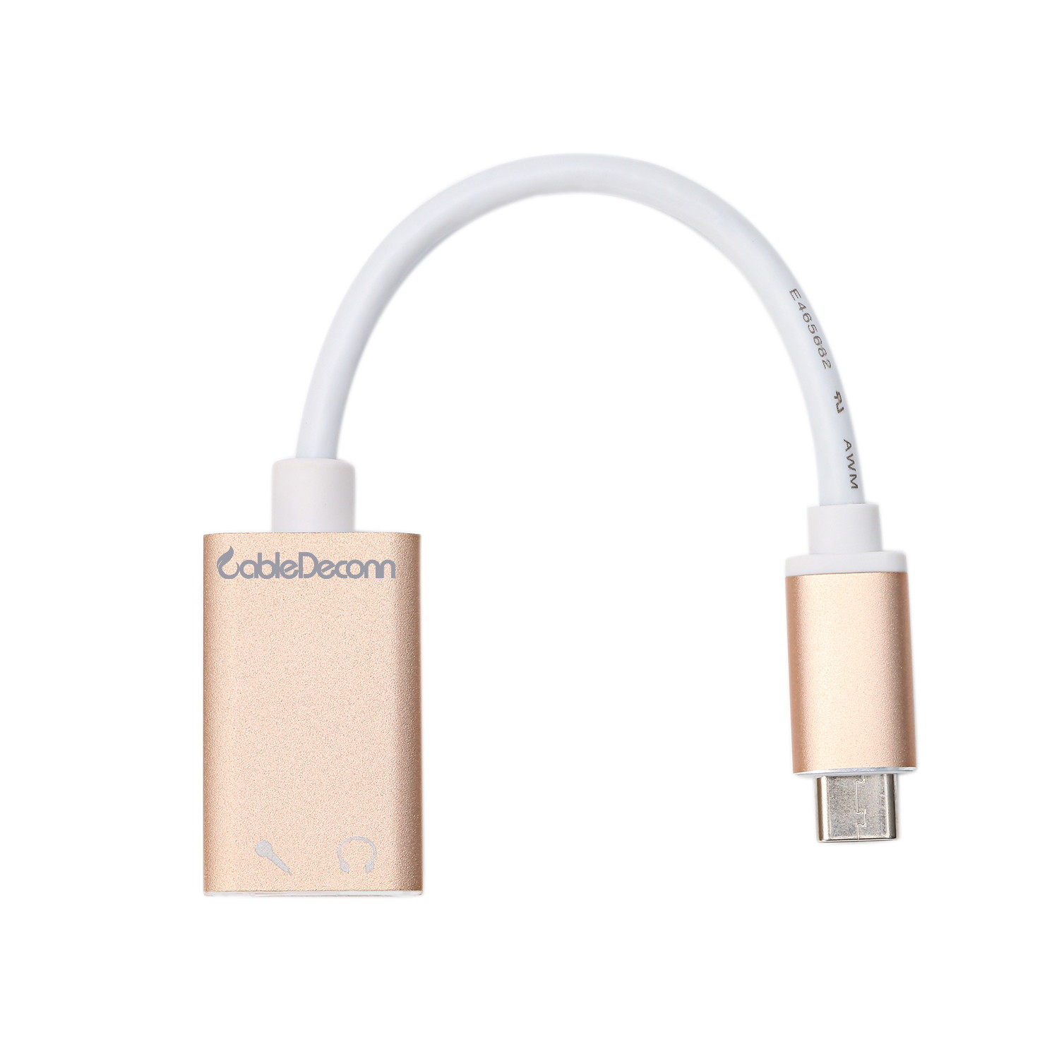 CableDeconn Type-c to Aux Sound Card 5.1 External Stereo USB C Microphone Headphone Mic Speaker Audio Jack 3.5mm Adapter for Laptop smartphone