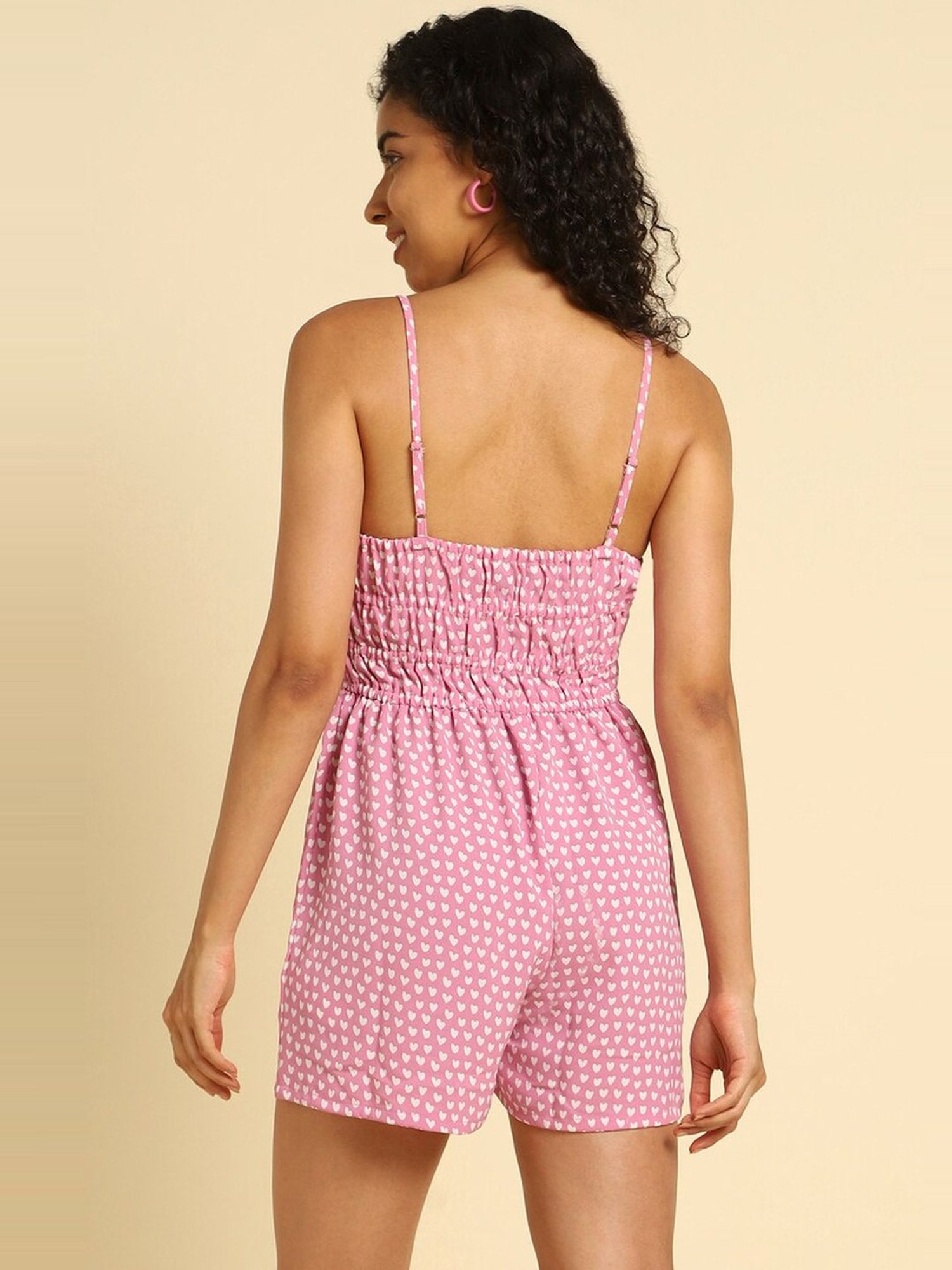 Forever 21 Pink Printed Romper
