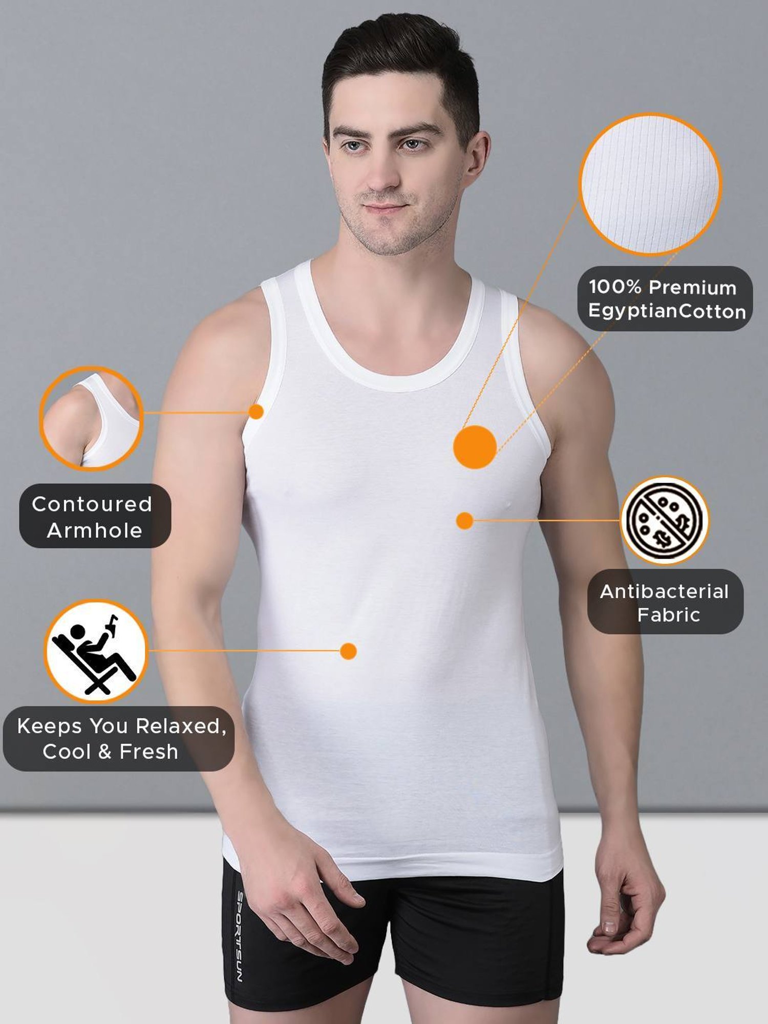 Bodycare Anthra Melange Regular Fit Thermal Top