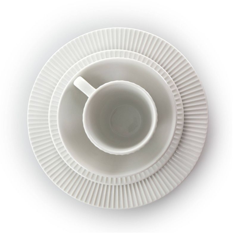 18pc Porcelain Elle Dinnerware Set White - Elama