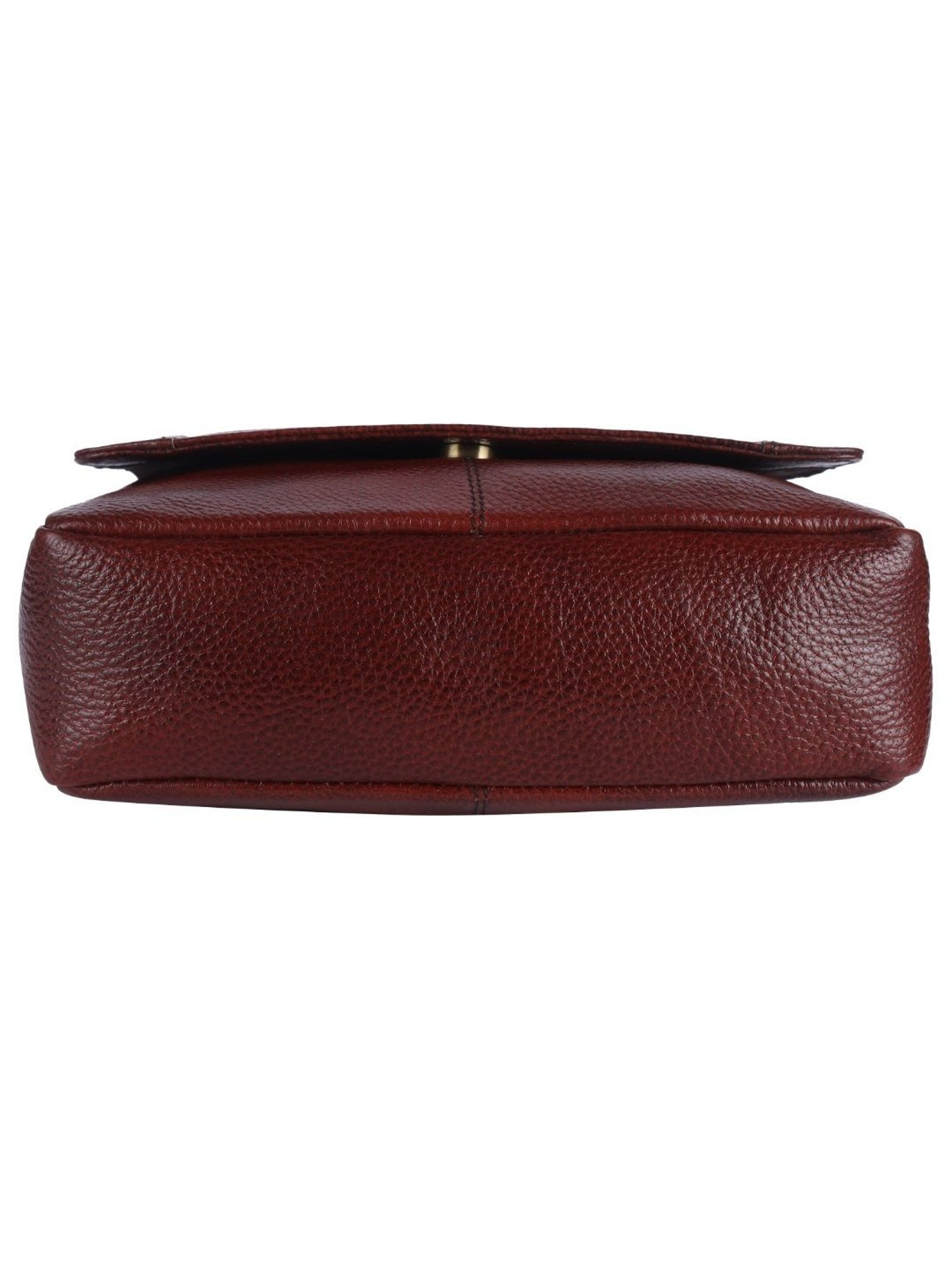 HiLEDER Brown Textured Medium Leather 9 inch Cross Body Bag