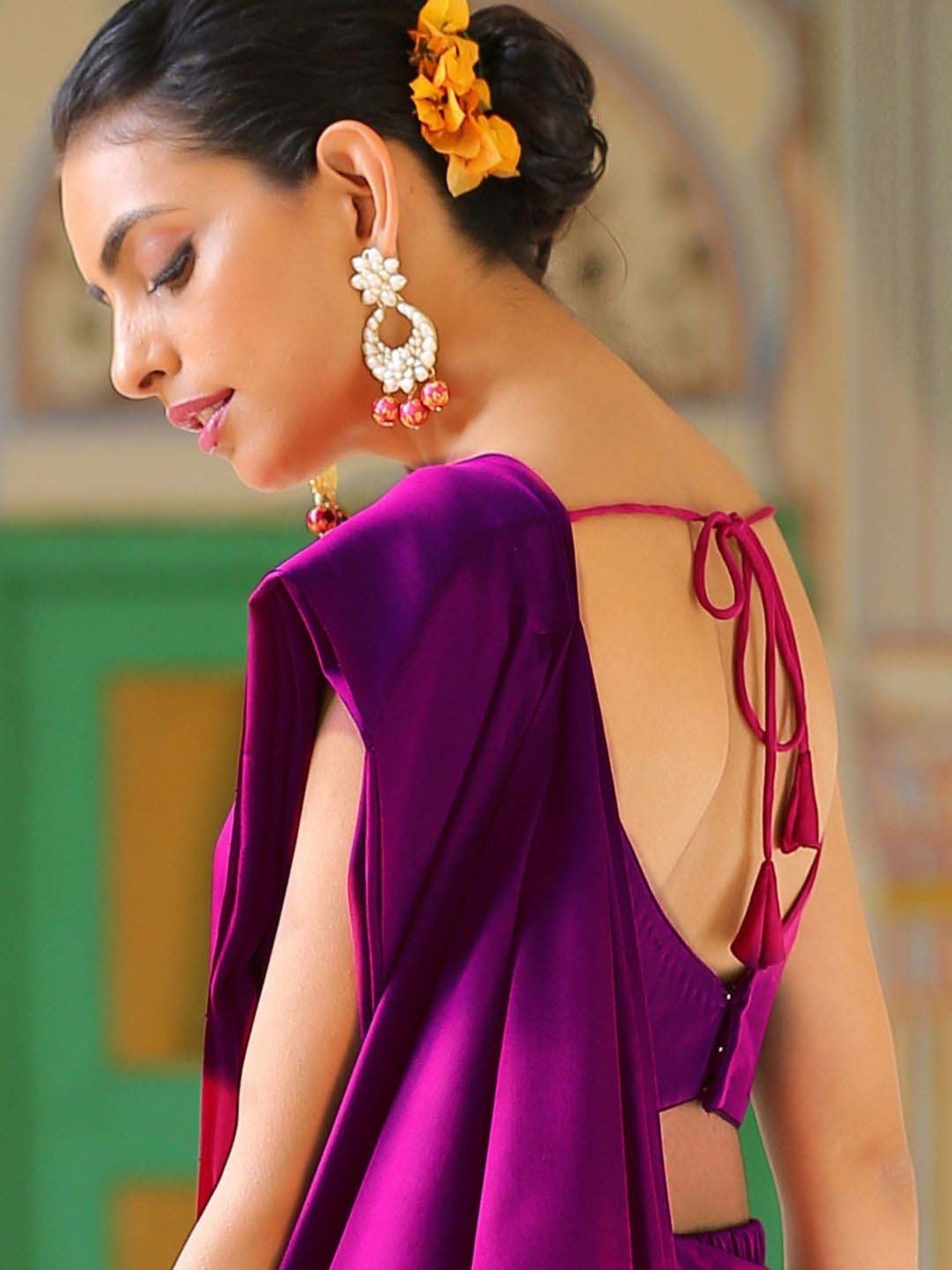 Swtantra Purple Plain Readymade Blouse