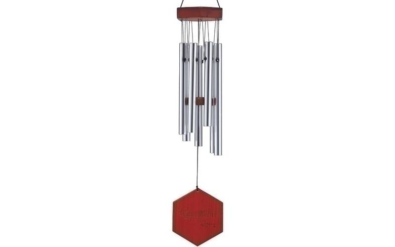 Roman 17" Hand-Tuned Triple Seal Diamond Line Outdoor Patio Garden Wind Chime - Silver