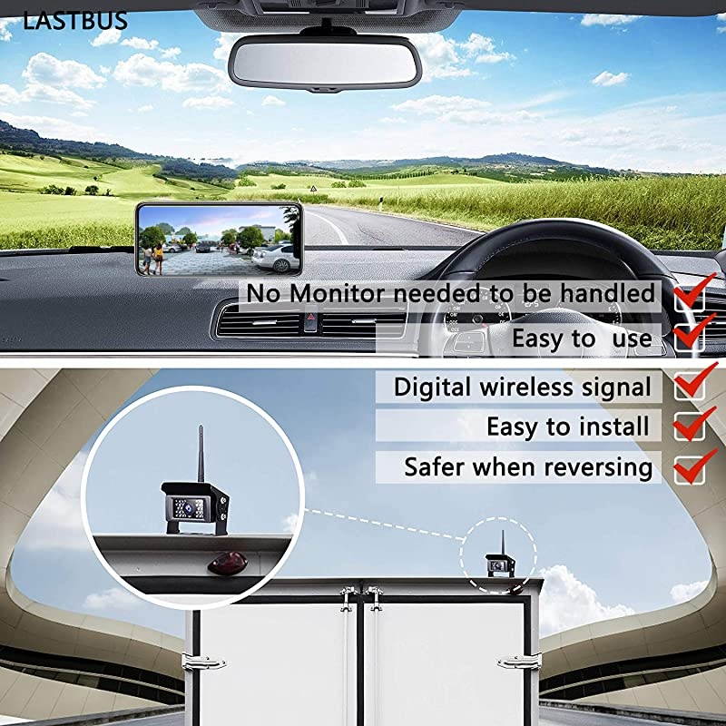 Wireless Backup Camera  Night Vision Wide View Angle Waterproof WiFi Rear View Camera for iPhone iPad Android Phone Tablet