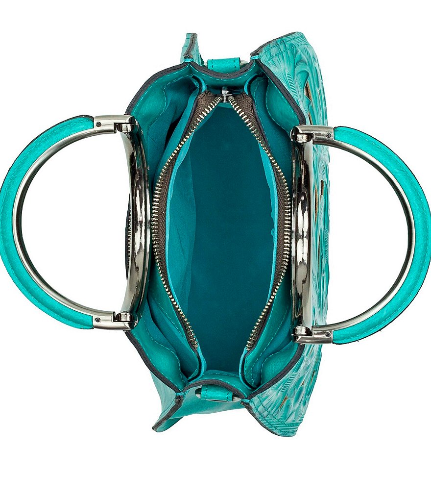 Patricia Nash Cut Out Tooling Collection Aria Ring Handle Floral Shopper Tote Bag