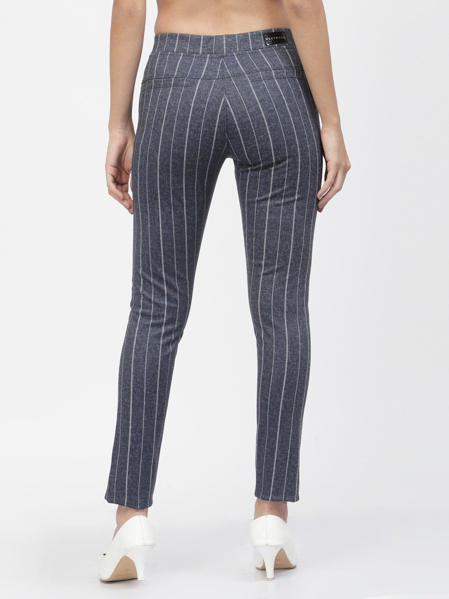 Westwood Blue Cotton Striped Jeggings