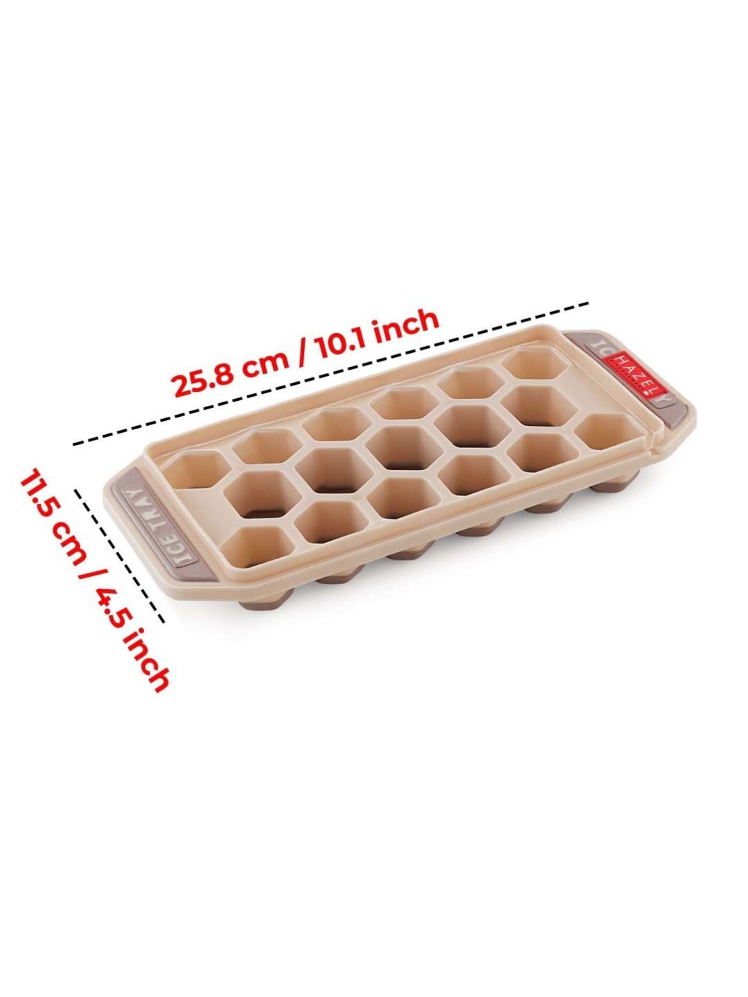 HAZEL Brown Silicone Ice Cube Tray With Honeycomb Design