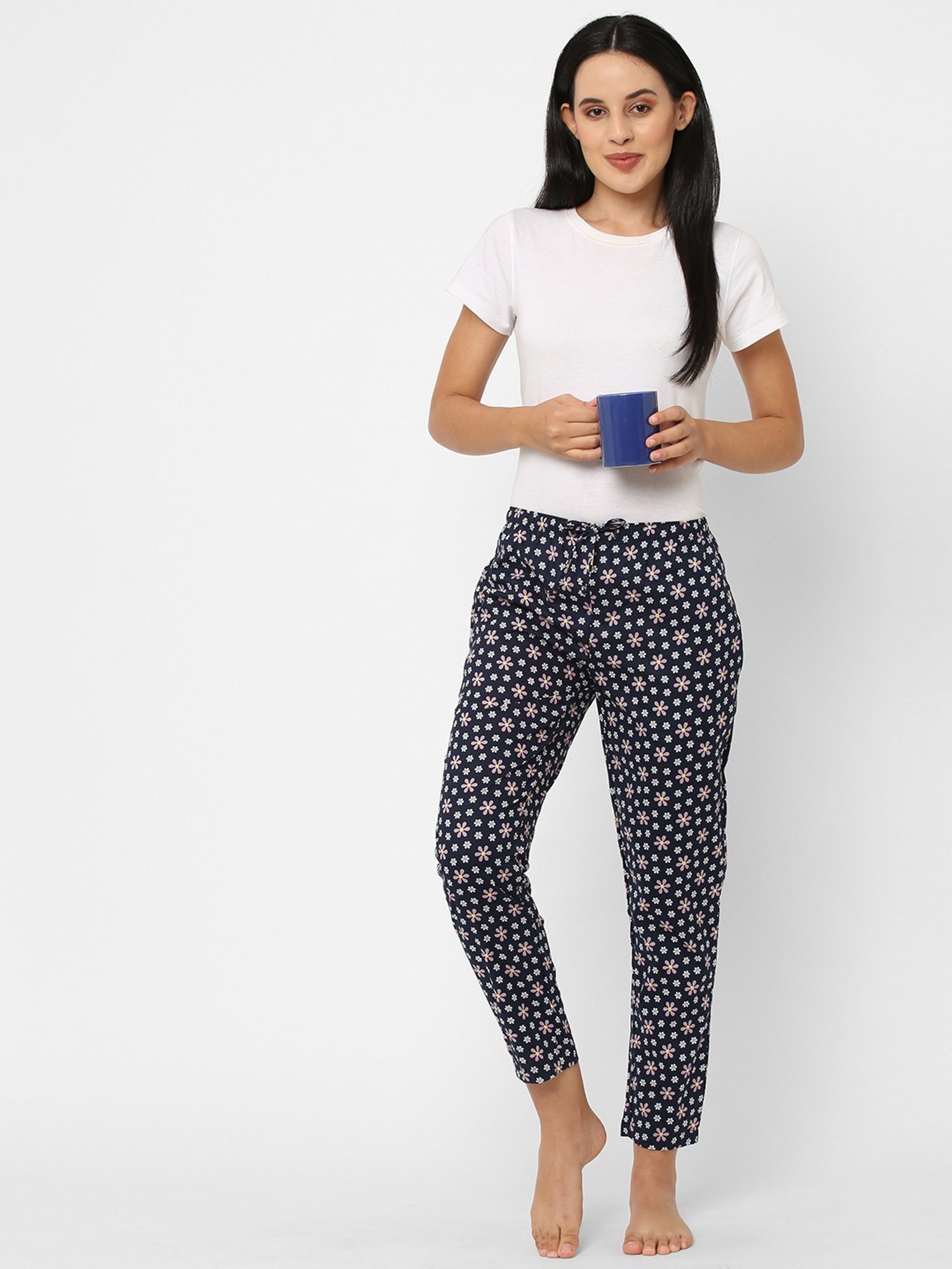 Urban Scottish Navy Floral Print Lounge Pants