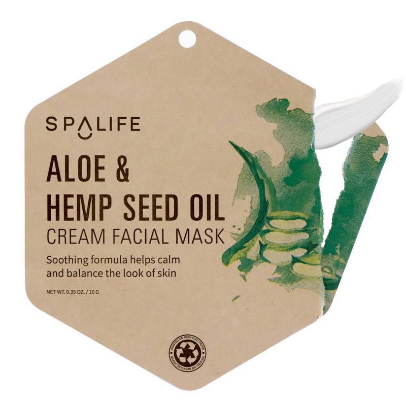 SpaLife Aloe & Hemp Seed Oil Cream Facial Mask - 0.35oz