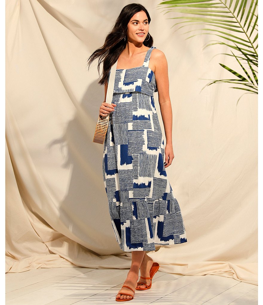 Donna Morgan Pop Over Sleeveless Linen Midi Dress