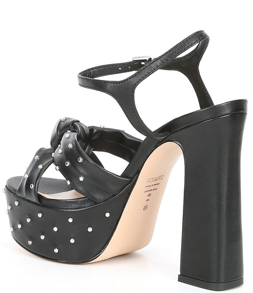 Schutz Bethina Studded Platform Knotted Sandals