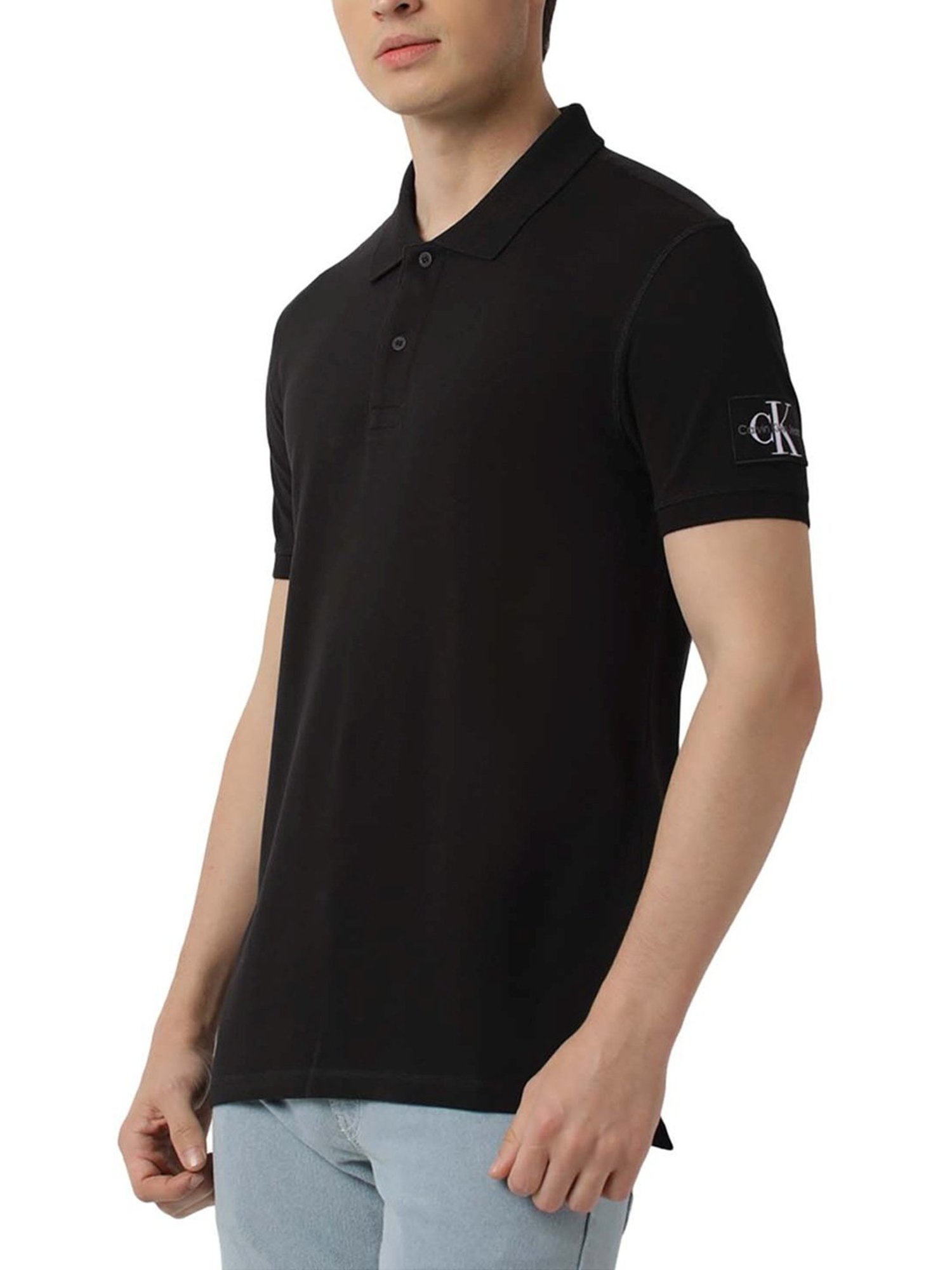 Calvin Klein Jeans Black Regular Fit Polo T-Shirt