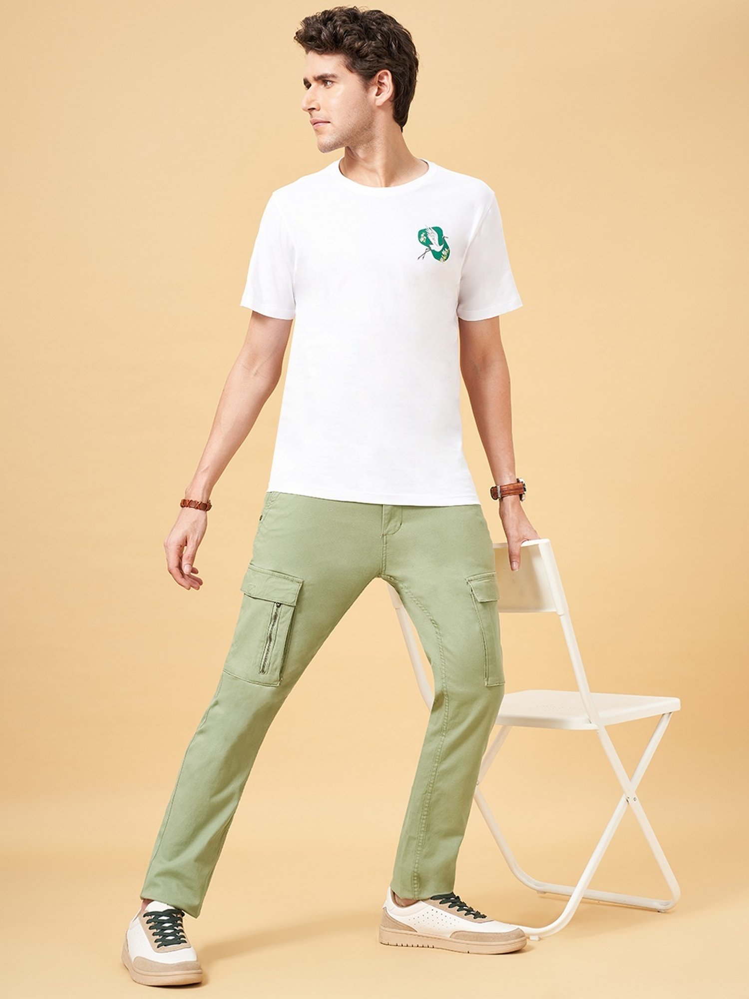 Urban Ranger by Pantaloons Gardenia Cotton Slim Fit Printed T-Shirt