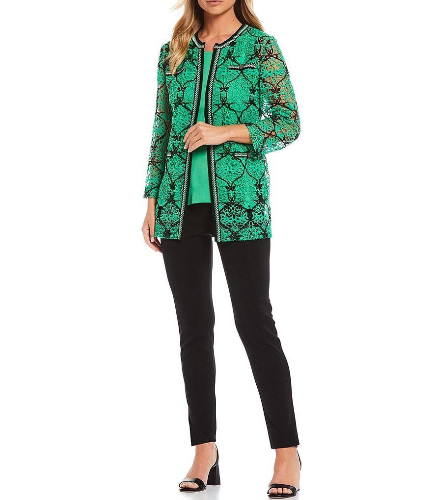 Misook Sleeveless Jewel Neck Side Slit Tank