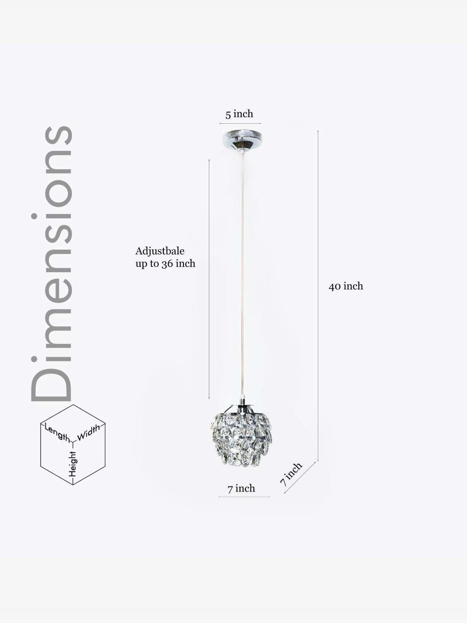 Kapoor Lamp Shades Chrome & Clear Brass Vibrant Crystal Pendant Light