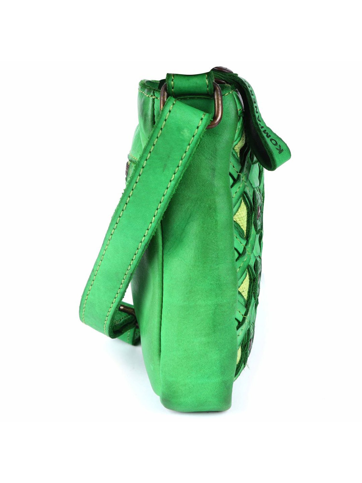 KOMPANERO Valentina Light Green Leather Textured Sling Handbag