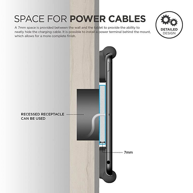 Home Hub Mount Designed for iPad Wall Mount - Tablet Wall Mount Compatible with iPad, iPad Air, iPad Pro, iPad Mini, and Most iPads (Dark Grey)