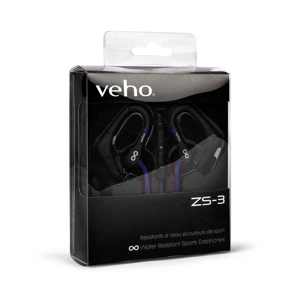 Veho ZS-3 Water Resistant In-Ear Sports Headphones with Mic/Remote
