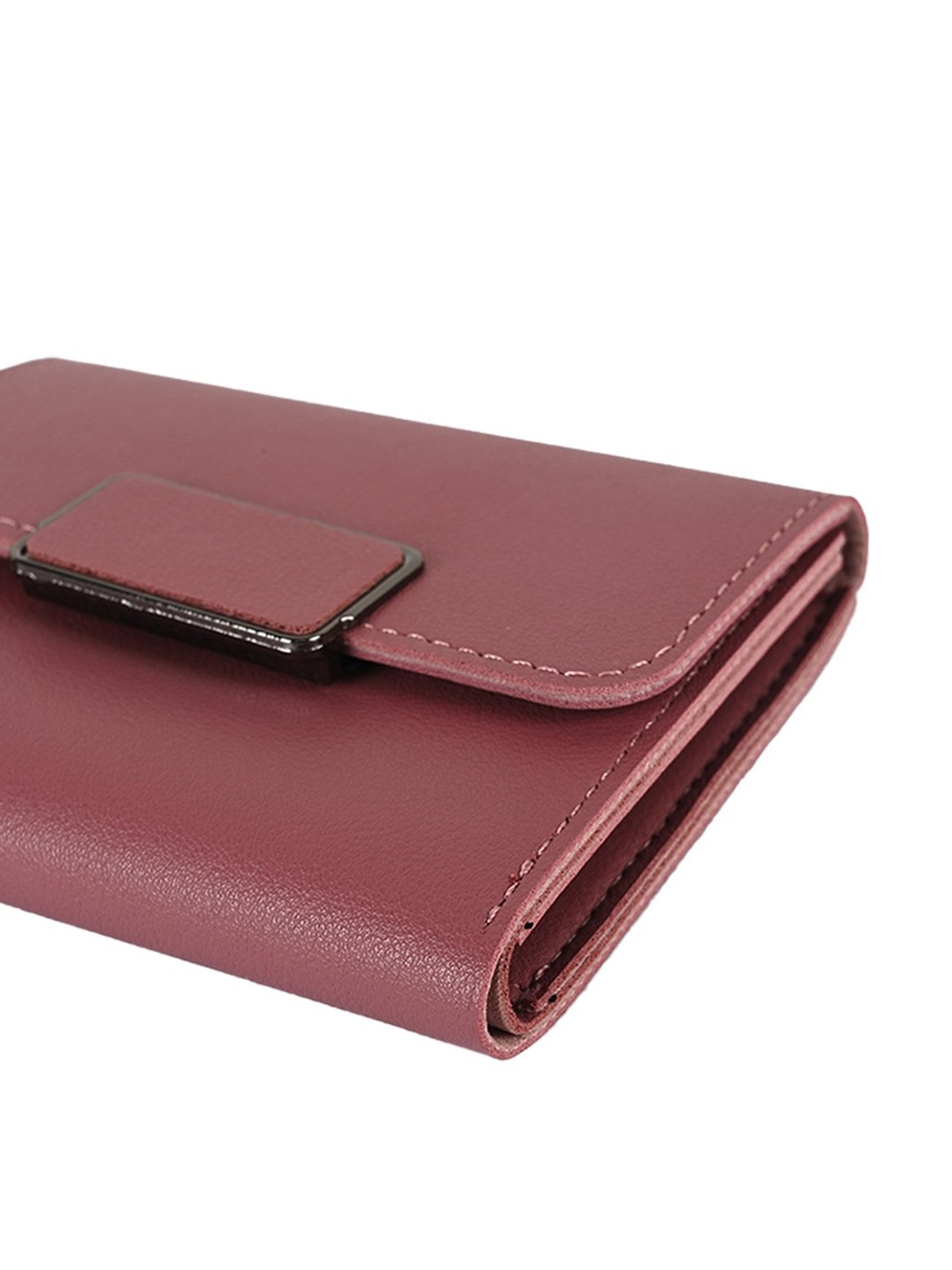 Apsis Pink Solid Tri-Fold Wallet for Women