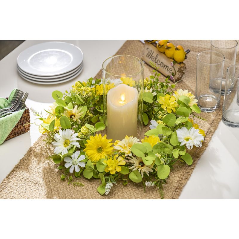 GIL 20" Floral Daisy Floral Single Wreath