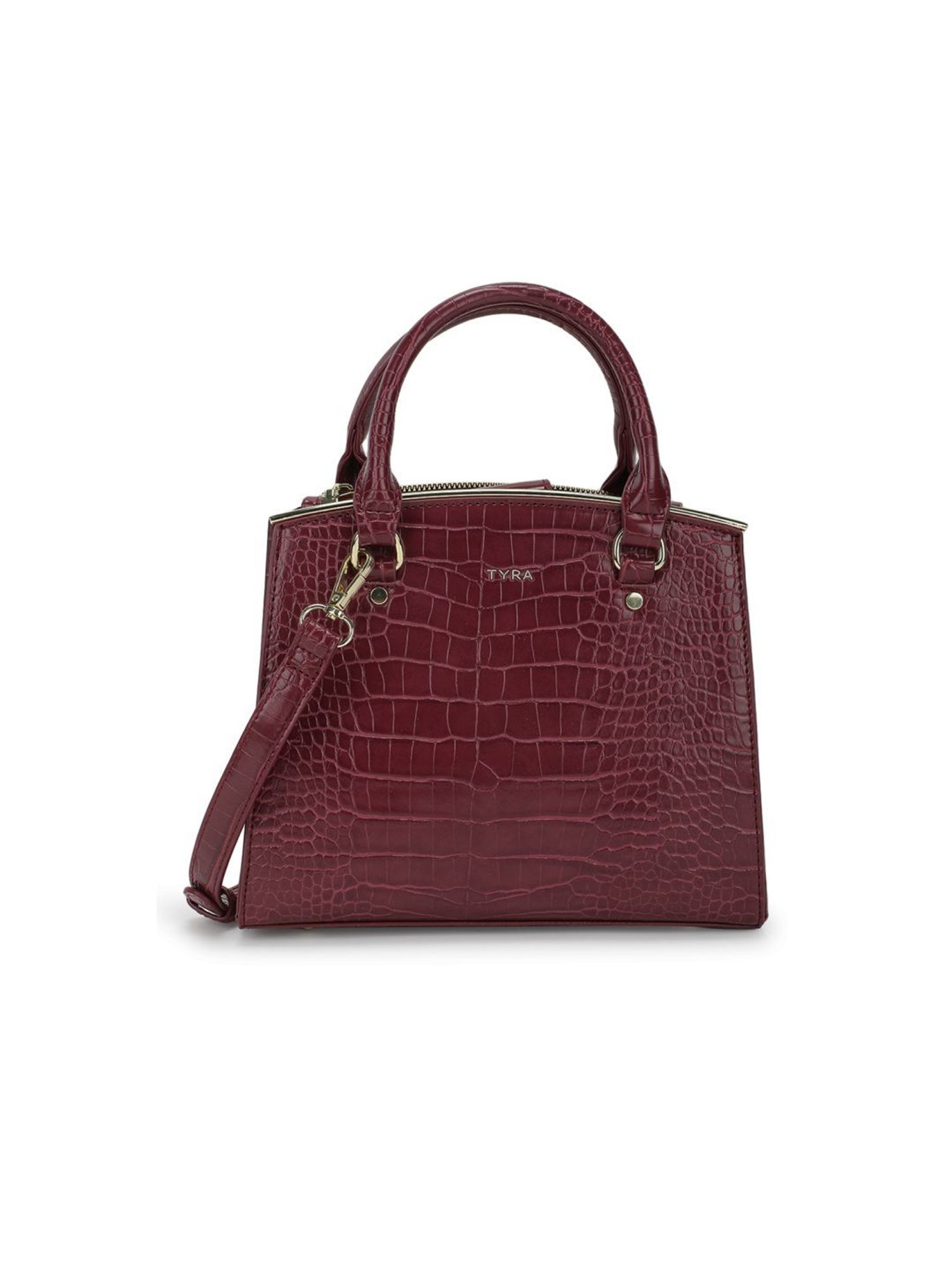 Tyra Calla Wine Textured Faux Leather Handbag