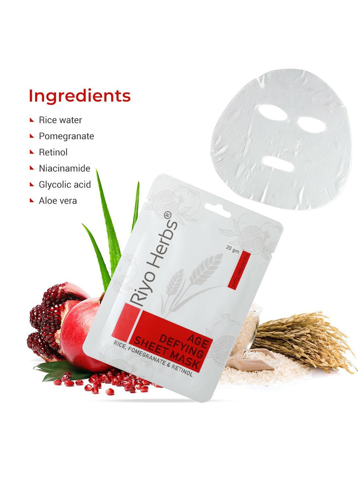 Riyo Herbs Age Defying Sheet Mask - 20 gm