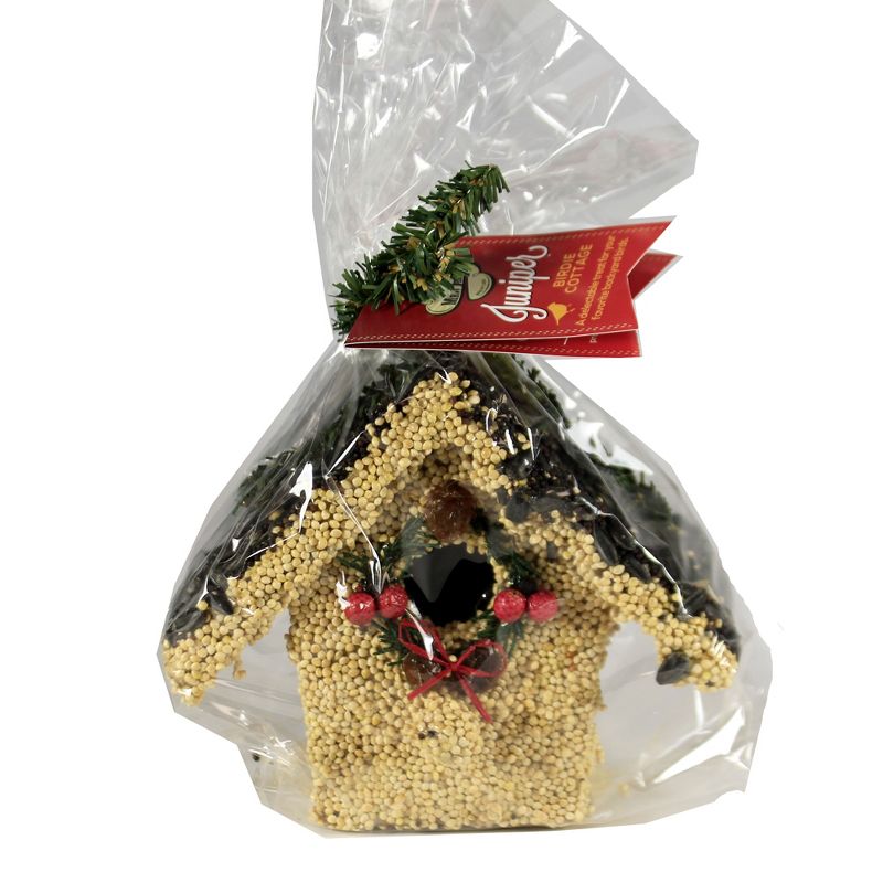 Home & Garden 6.5" Juniper Birdie Cottages Bird Seed Christmas House Mr Bird  -  Bird And Wildlife Food