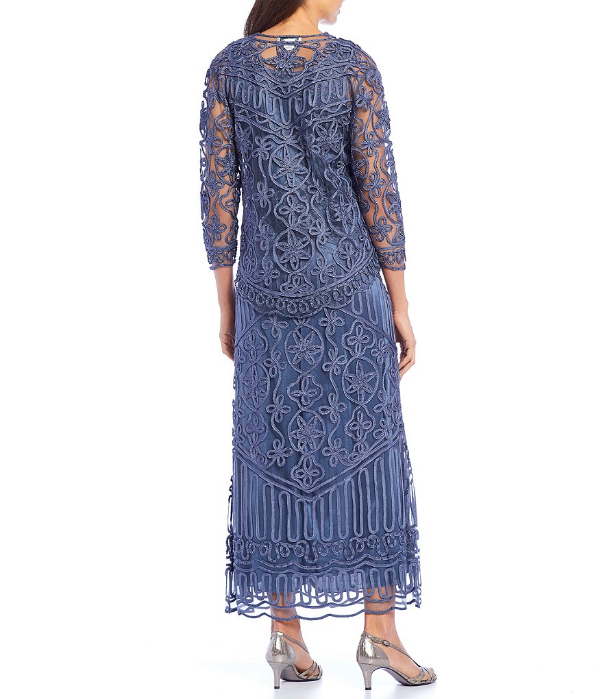Soulmates Beaded Two-Piece Embroidered Jacket Dress