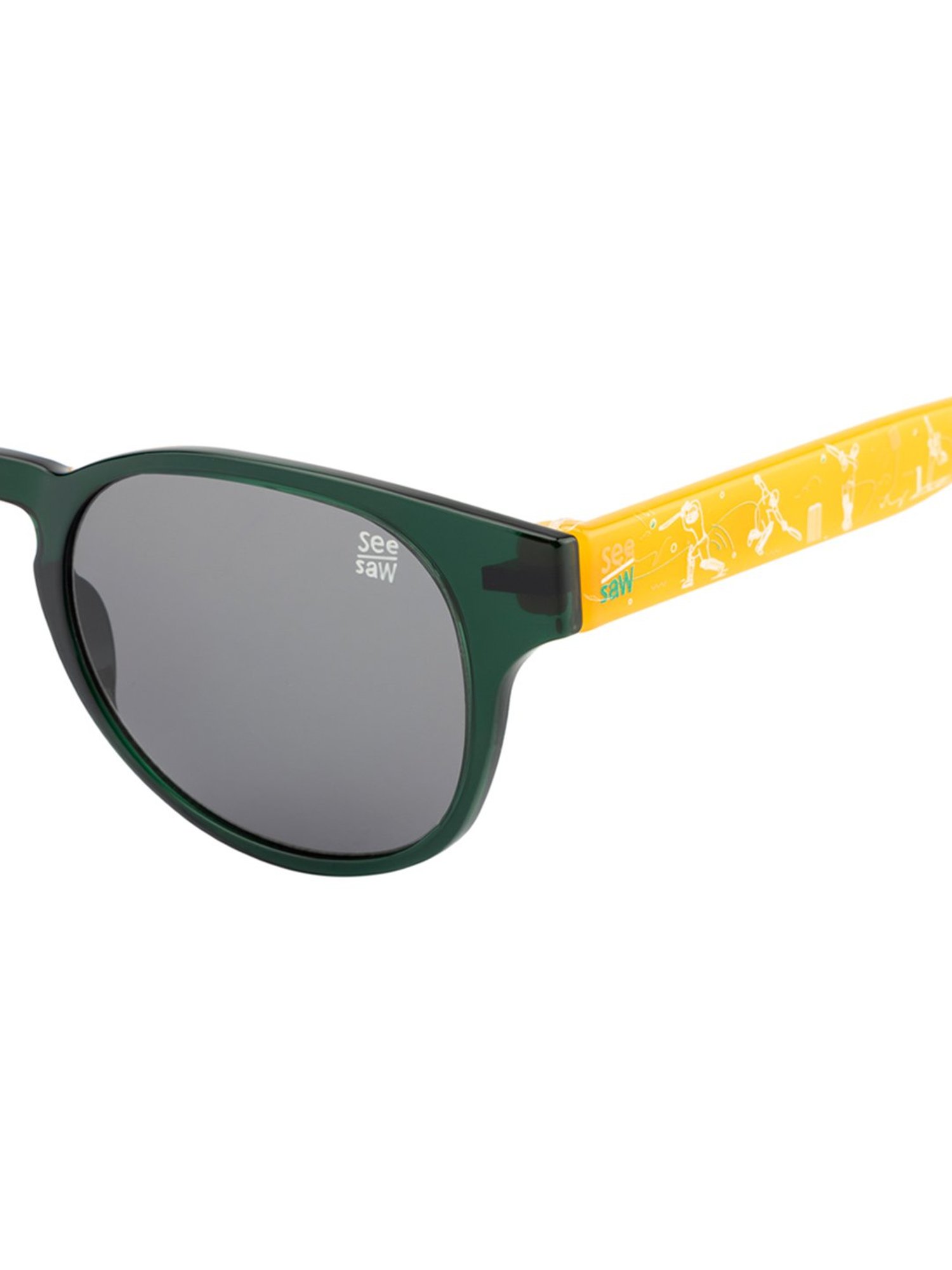 SeeSaw Grey Round Unisex Sunglasses