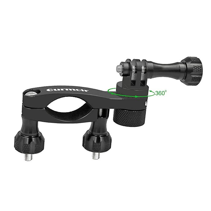 Aluminum Bike Bicycle Handlebar Mount for Gopro Hero 9 Black/Hero 8/7/6/5/AKASO/DJI Osmo Action/SJCAM/YI and More Action Cameras. 360 Degrees Rotary Bike Bicycle Seatpost Rack Mount