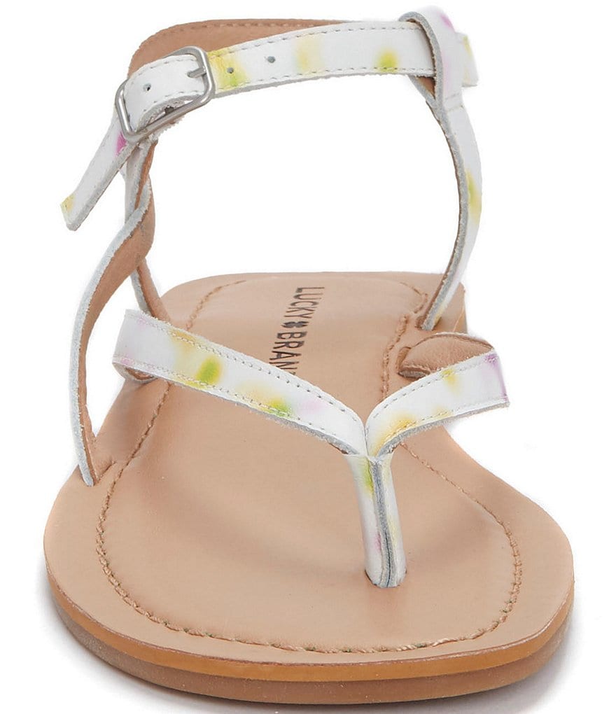 Lucky Brand Bylee Tie-Dye Printed Leather Thong Sandals