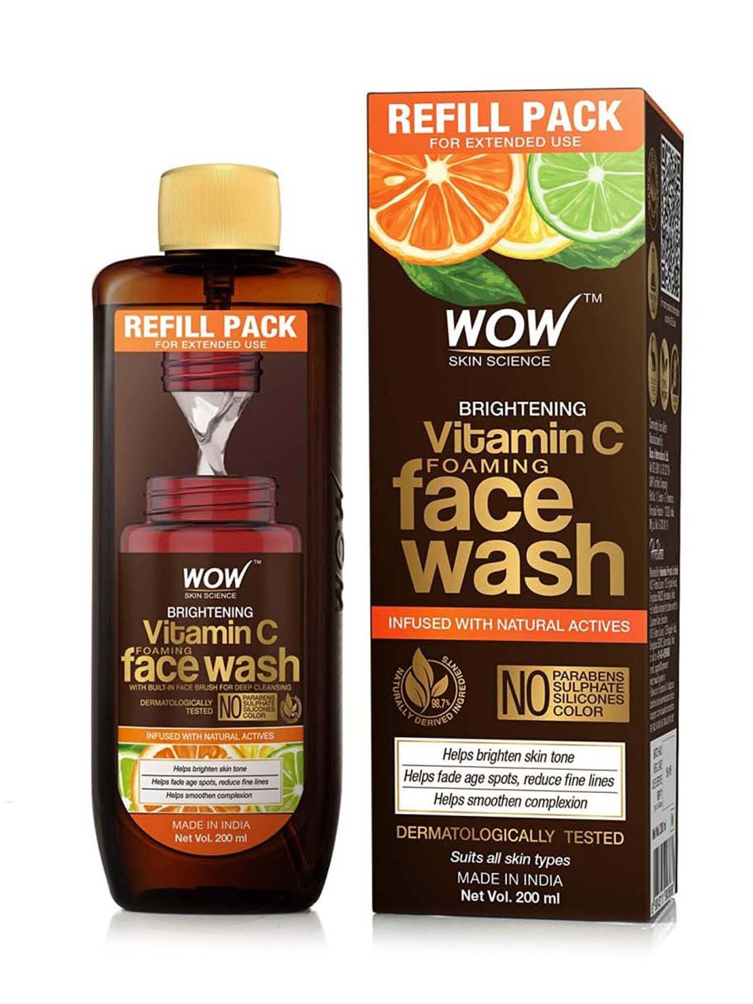 WOW Skin Science Vitamin C Foaming Face Wash Refill Pack - 200 ml