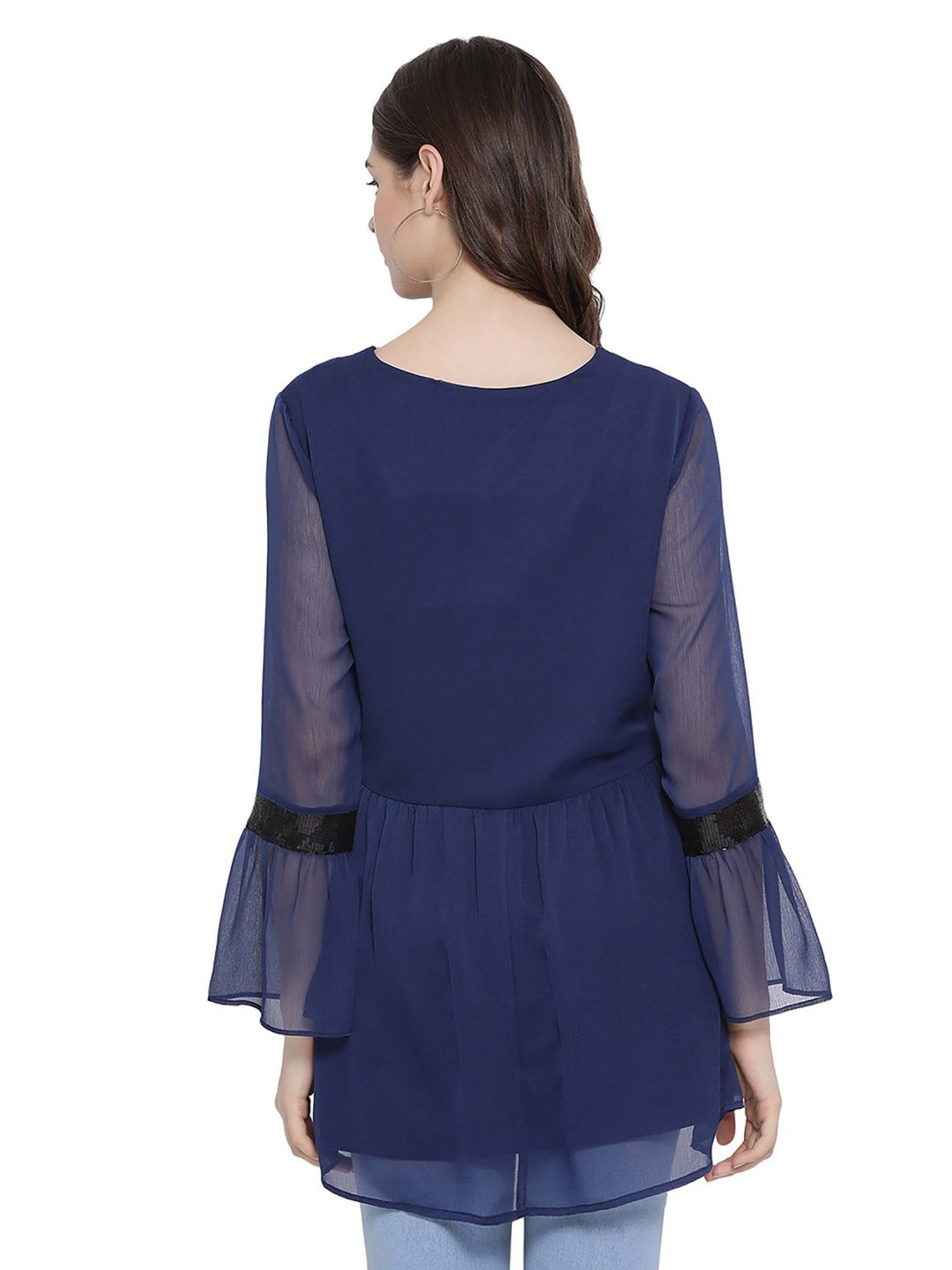 Oxolloxo Navy Stereo Stylized Maternity Tunic