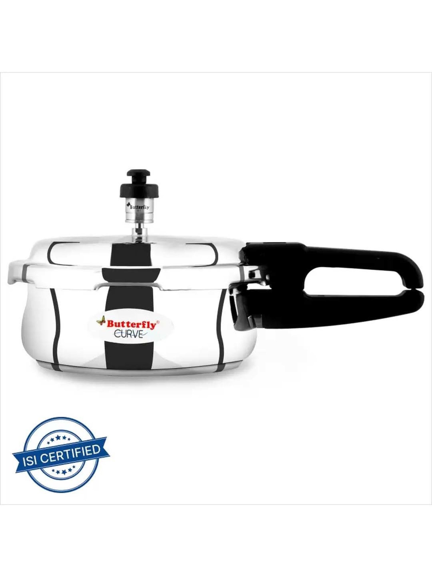 Butterfly Silver Stainless Steel Induction Curve Pressure Cooker (2 L)